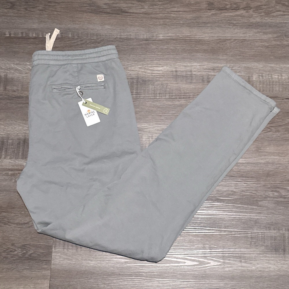 NEW Marine Layer Men's Size 2XL Slim Fit Light Grey Saturday Pants XXL